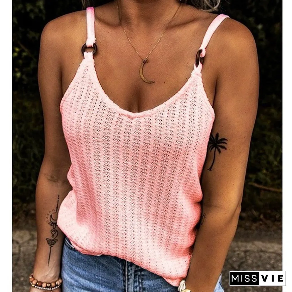 Womens Fashion Summer Clothes Casual Sleeveless Halter Top Solid Color Camisole Ladies Off Shoulder Shirts Loose Blouse Plus Size Cami Tank Tops