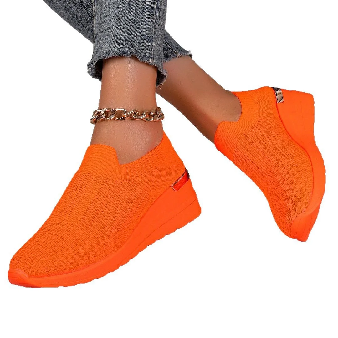 Yyvonne Women's Shoes In The Spring And Summer Of 2025 New Flying Mesh Shoes Children Leisure Sports Slopes And Thick-Soled Single Shoes