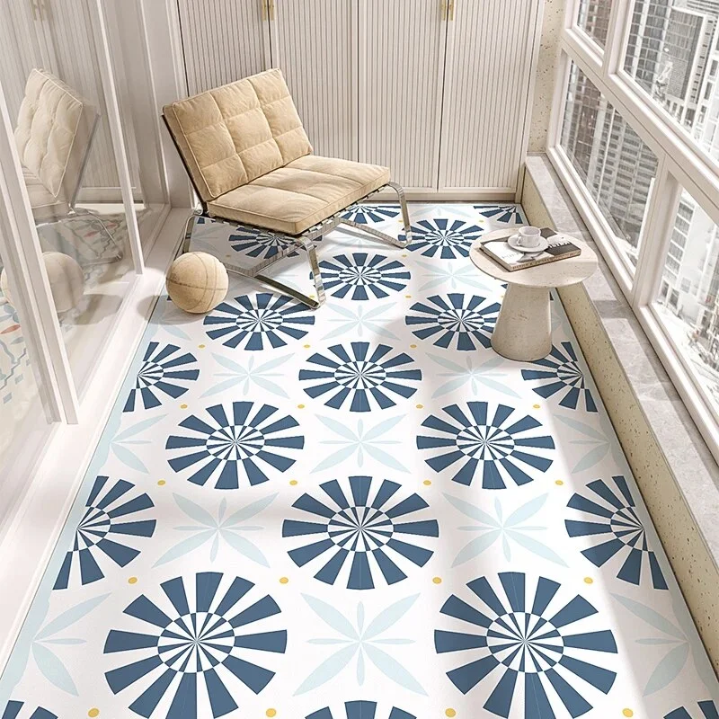 Athvotar Style Pvc Carpets Indoor Large Area Scrubable Carpet Bedroom Cloakroom Study Rugs Balcony Kitchen Waterproof Non-slip Rug