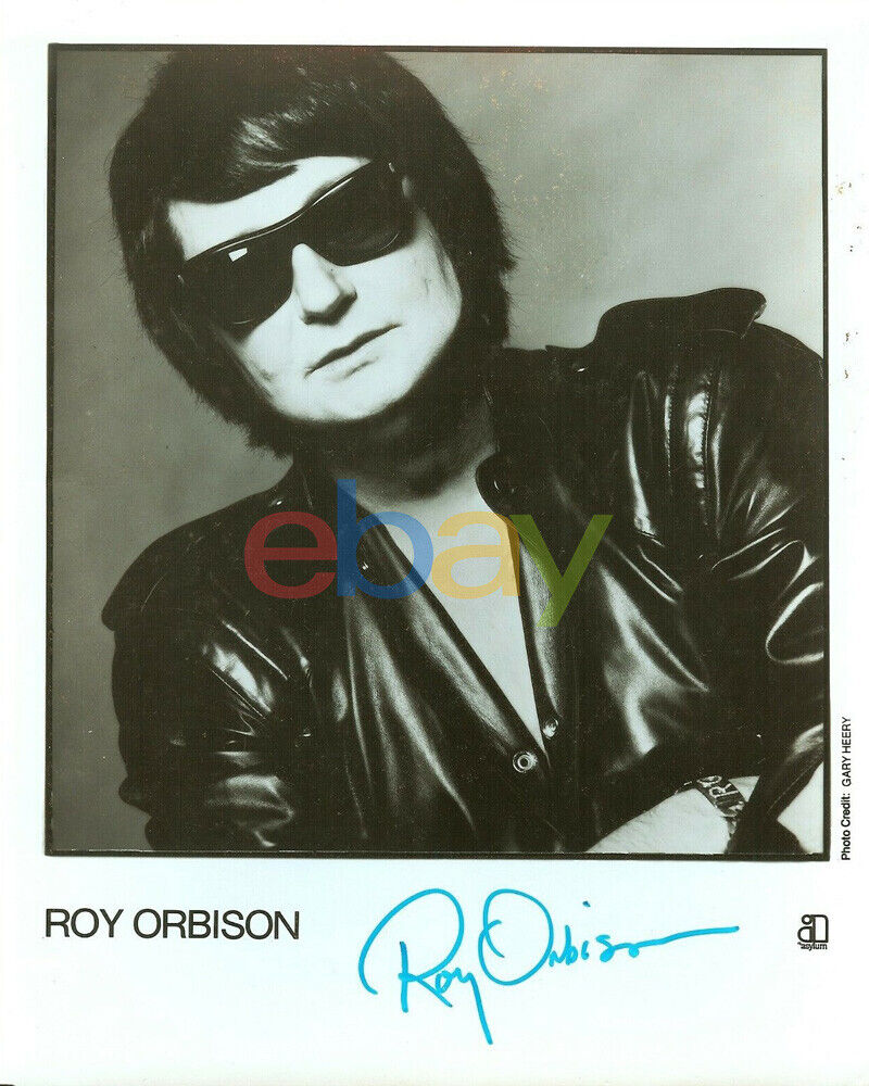 ROY ORBISON SIGNED AUTOGRAPHED 8X10 IN TEAL INK REPRINT