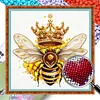 Golden Crown Bumble Bee Glass Bead Partial 11CT DIY Stamped Cross Stitch Kits for Beginners Adults Home Decor Cross Stitch Art and Crafts Kits 14.04x14.04in tapestrymarket