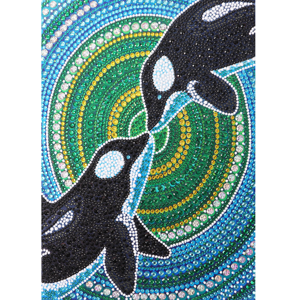 Dolphin 30*40cm(canvas) full beautiful special shaped drill diamond painting