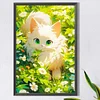(40*60cm)Cat in Garden - Full Round Drill Diamond Painting