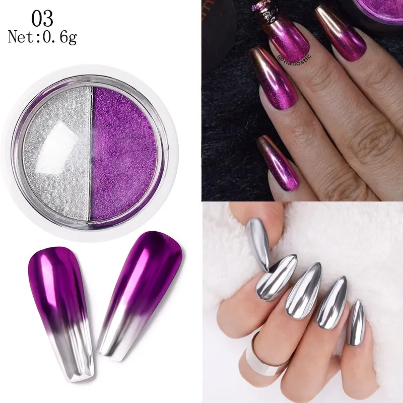 1 Box Gold Sliver Pink Mirror Nail Powder Glitter Sequins Nail Art Gel Polishing Chrome Flakes Pigment Dust Decorations