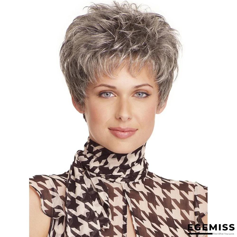 New Fashion Wig Qi Liu Hai Mixed Color Short Hair Cover | EGEMISS