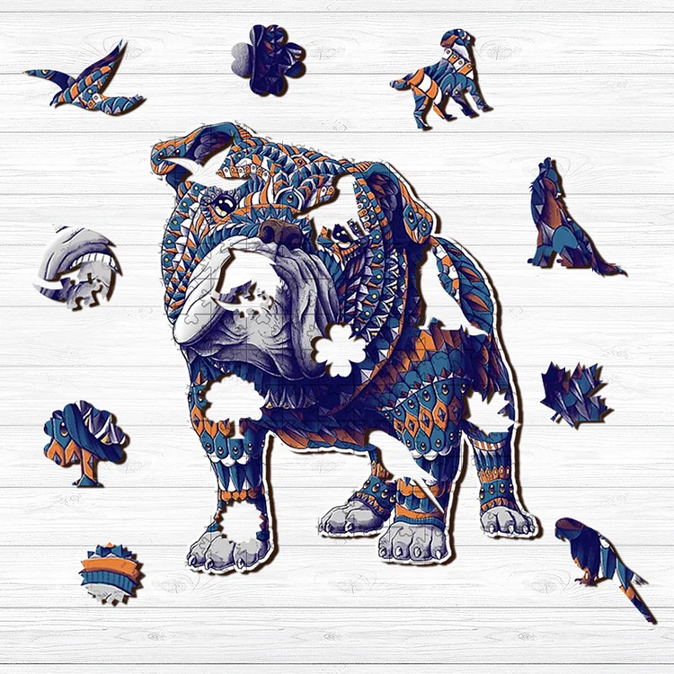 Ericpuzzle™ Ericpuzzle™Bulldog Mandala Wooden Puzzle