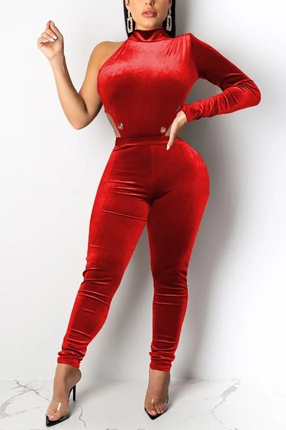 Fashion Turtleneck Single Sleeve Two Piece