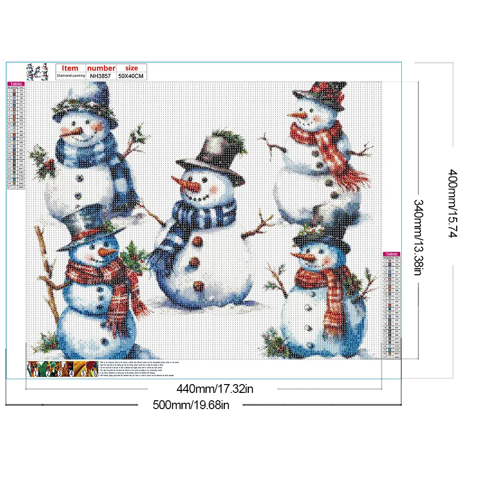Full Round Diamond Painting 50*40cm - Christmas Snowman
