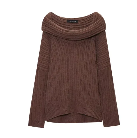 Nigikala Nigikala Lazy Shoulder Shoulder Knit Shirt Sweater