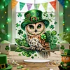 2D flache DIY, St. Patricks Day Eule, Diamantmalerei, Tischdekoration, Spezialform, Kristallkunst, Basteldekoration, einseitiger Bohrer f&uuml;r Wohnzimmer