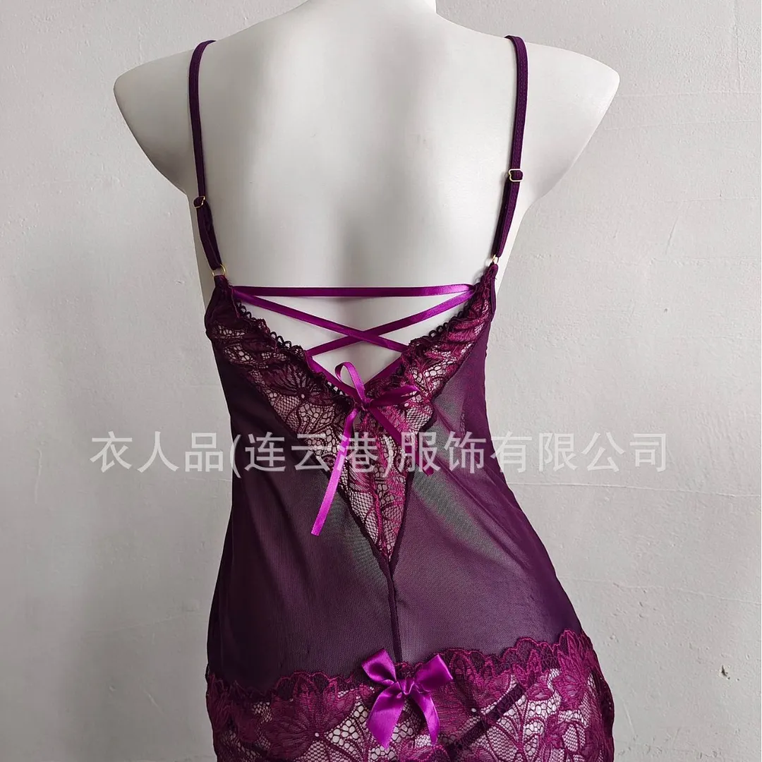 Churchf Sex Lingerie Pyjamas Suit Sexy Transparent Lace Uniform Seduction Role-Playing Hot Passion Outfit