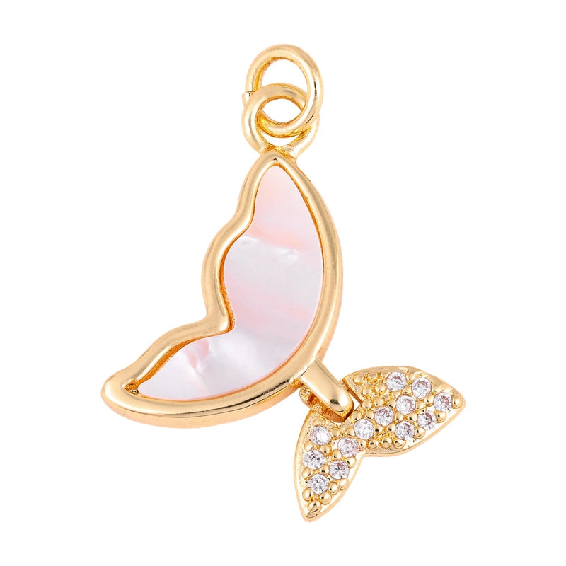 1 Piece Copper Zircon Four Leaf Clover Round Heart Shape Pendant Jewelry Accessories