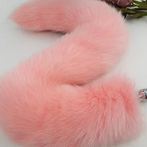 pornhint Pornhint Light pink Real Fox Tail Fox Tail Cosplay Anime Sexy Cute Animal Furry Mature Fox Tail Butt Plug