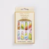 Flahing Rainbow Long Ballet Wearing Nails 12pcs