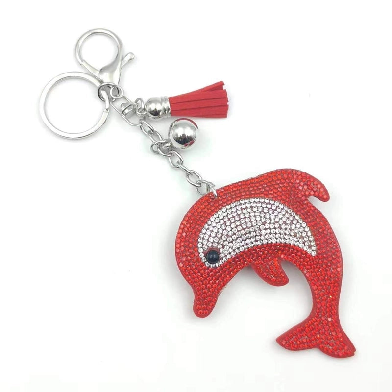 Beach Dolphin Flannel Unisex Keychain