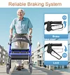 Soundfuse Rollator Walkers for Seniors with Seat, Foldable Lightweight Rolling Walker with 8" Big PU Wheels, Ergonomic Seat, Dual Height Adjustment
