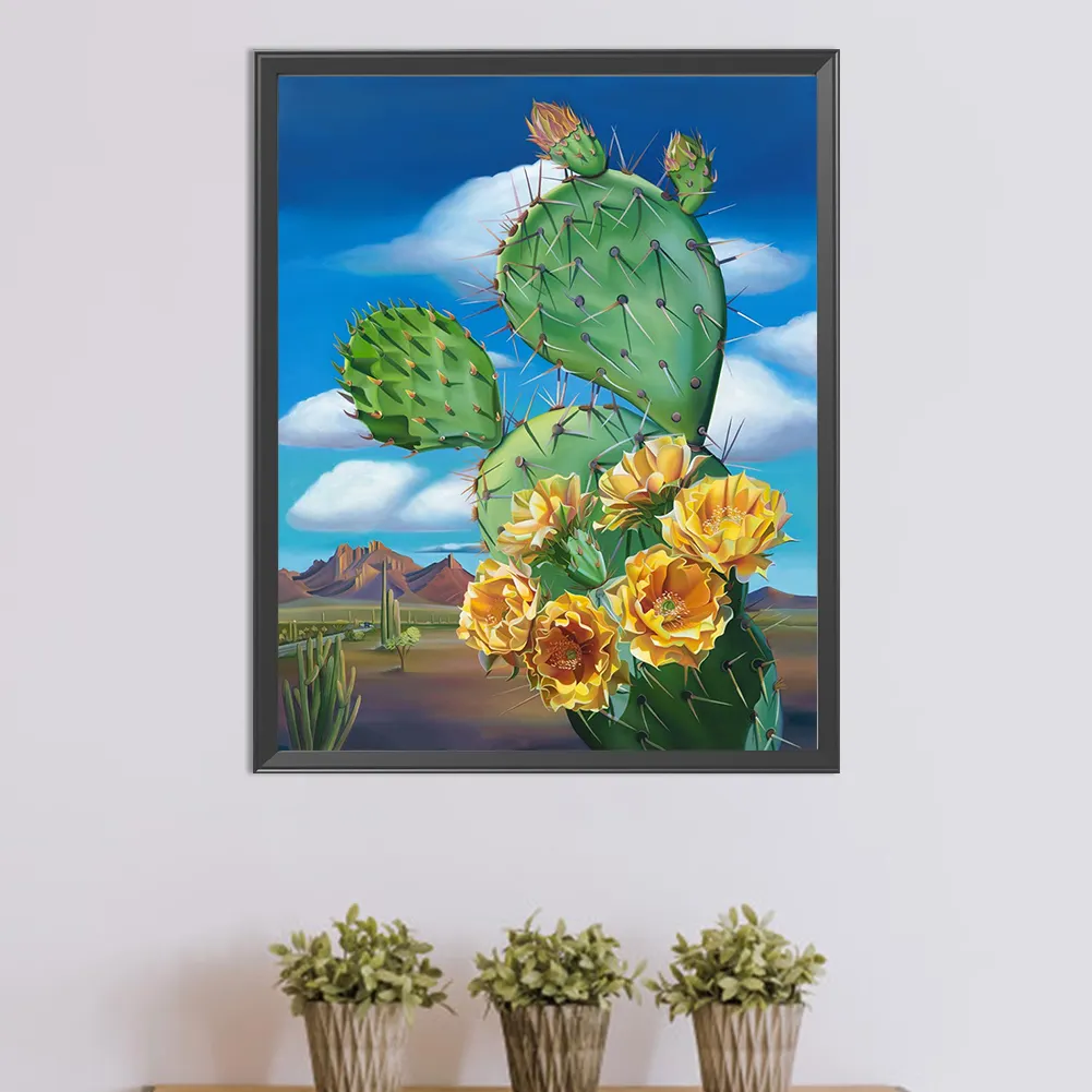 Full Round Diamond Painting 40*50cm - Cactus Flower