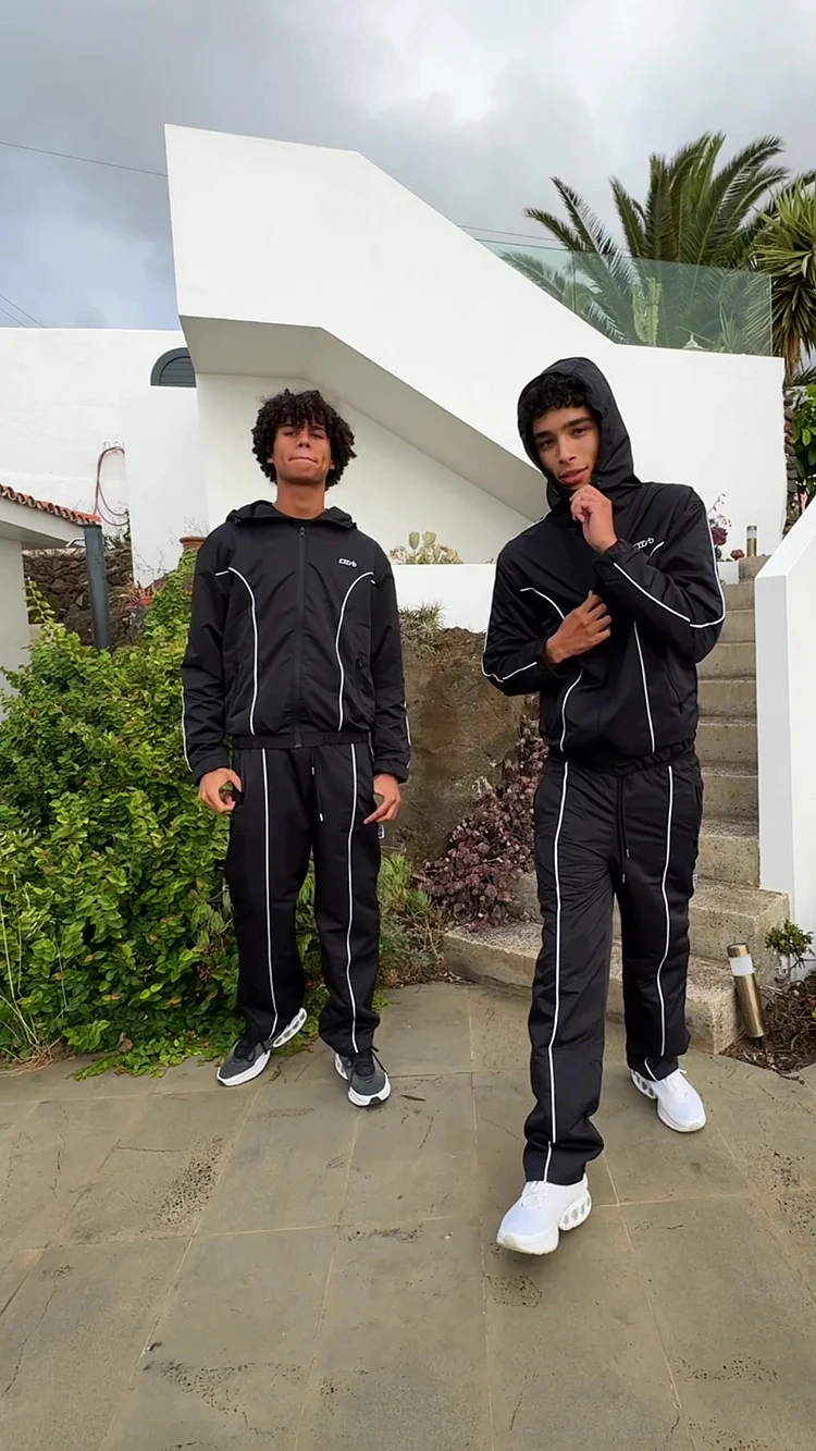NYLON PIPING ZIP-UP SETS(BUY 2 FREE SHIPPING)
