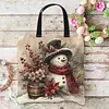 Christmas Snowman-11CT DIY Stamped Cross Stitch Shopping Bag 40*40cm tapestrymarket