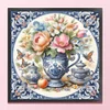 Colorful Blue And White Porcelain Vase-11CT Stamped Cross Stitch 40*40cm/15.75*15.75in