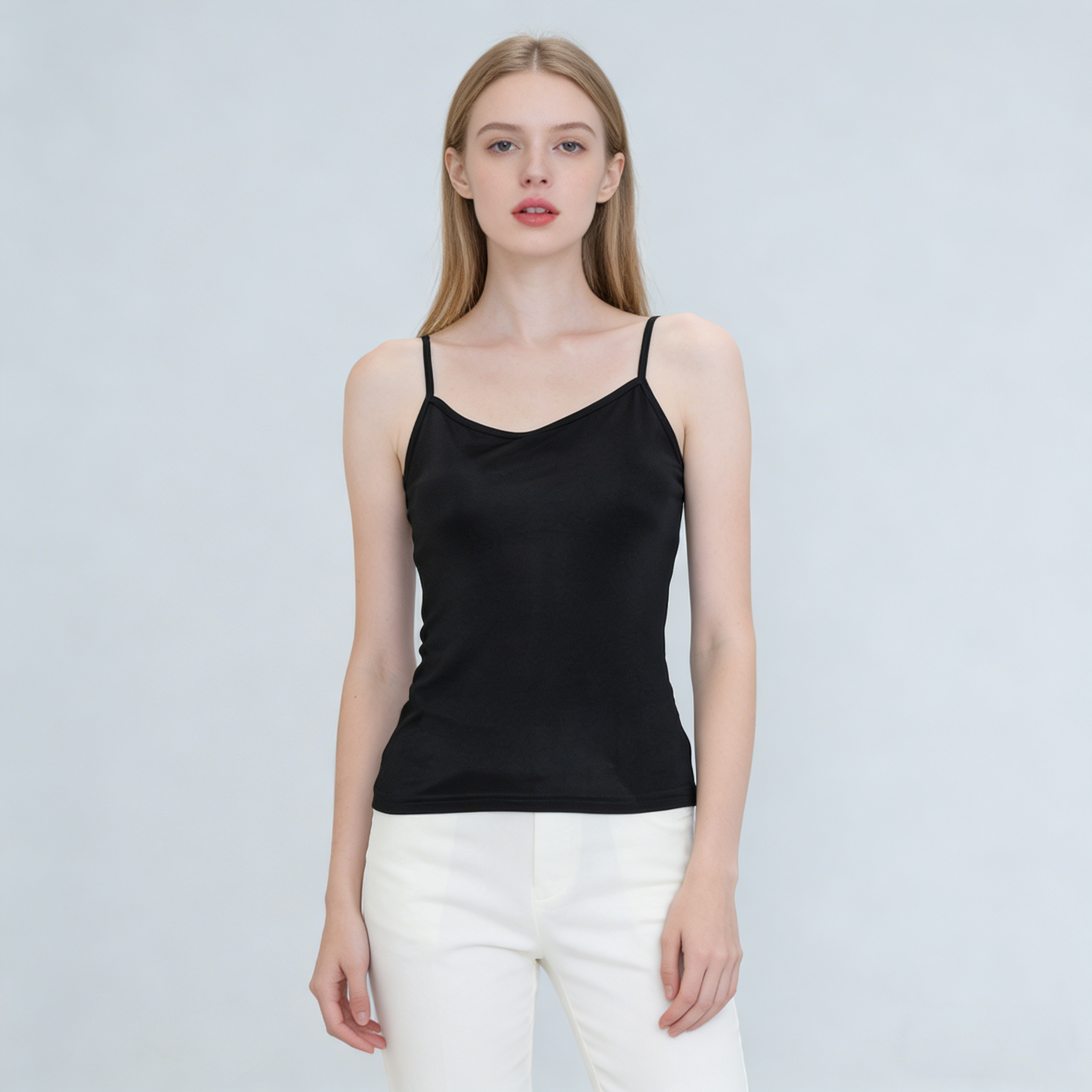 V Neck Knitted Silk Camisole REAL SILK LIFE
