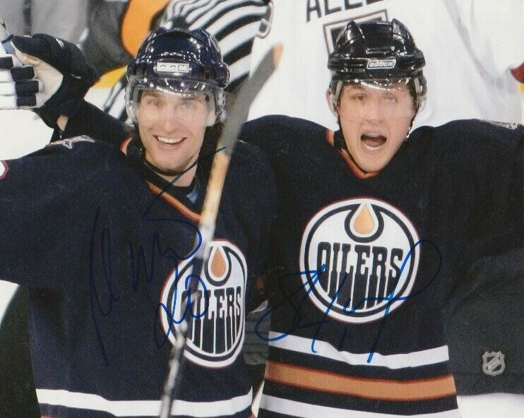 SHAWN HORCOFF & RADEK DVORAK DUAL SIGNED EDMONTON OILERS 8x10 Photo Poster painting! Autograph