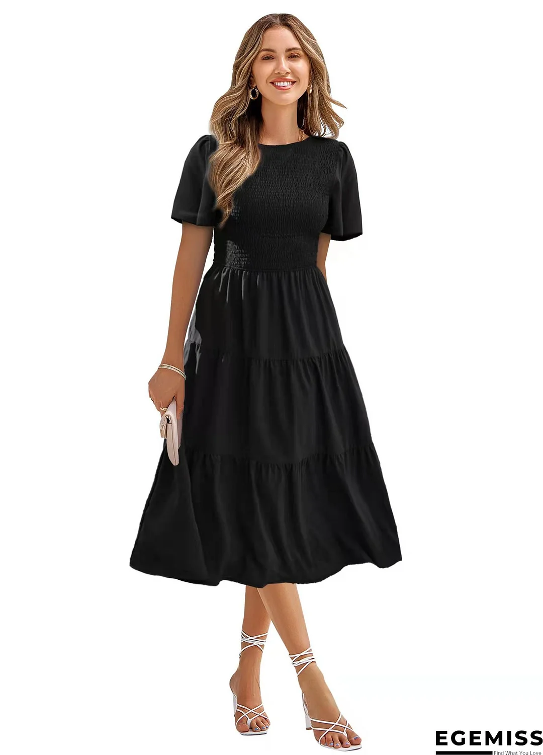 Women's Fashion Plain Dress Casual White Dresses | EGEMISS