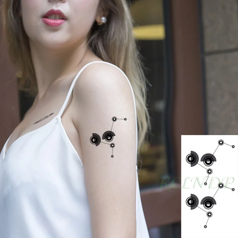Waterproof Temporary Tattoo Sticker Arrow Geometric Circle Element Flash Tatoo Fake Tattoos for Men Women