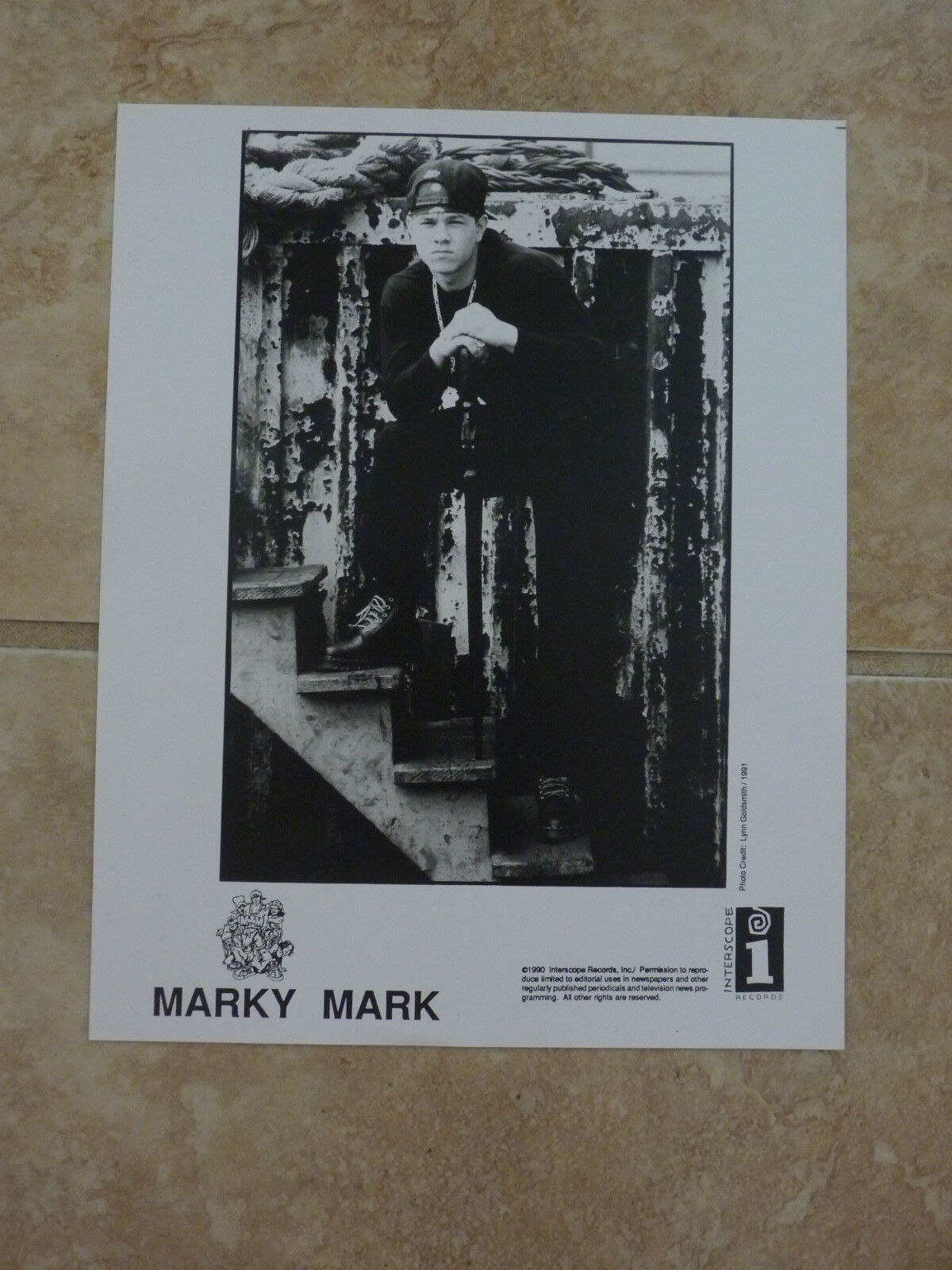 Marky Mark Wahlberg 1990 8x10 B&W Publicity Picture Promo Photo Poster painting