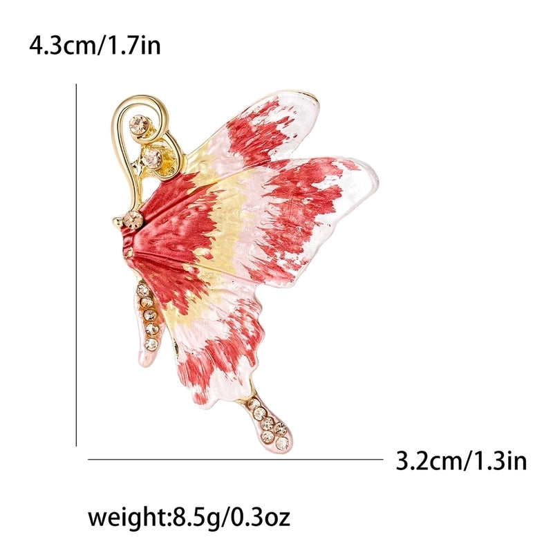 Minimalist Pin Butterfly Alloy Inlay Zircon Women’s Brooches