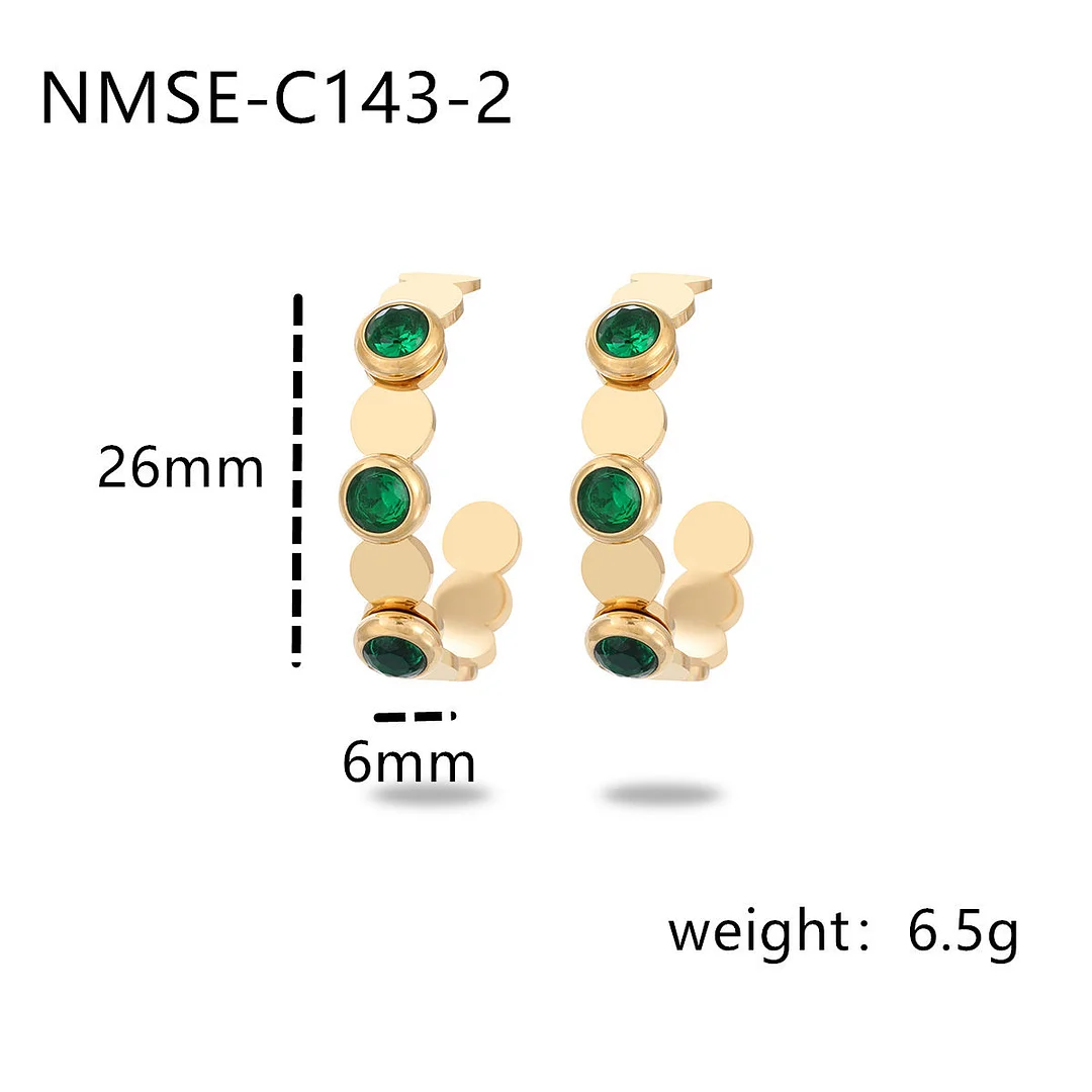 Simple Zircon Love Titanium Steel Earrings
