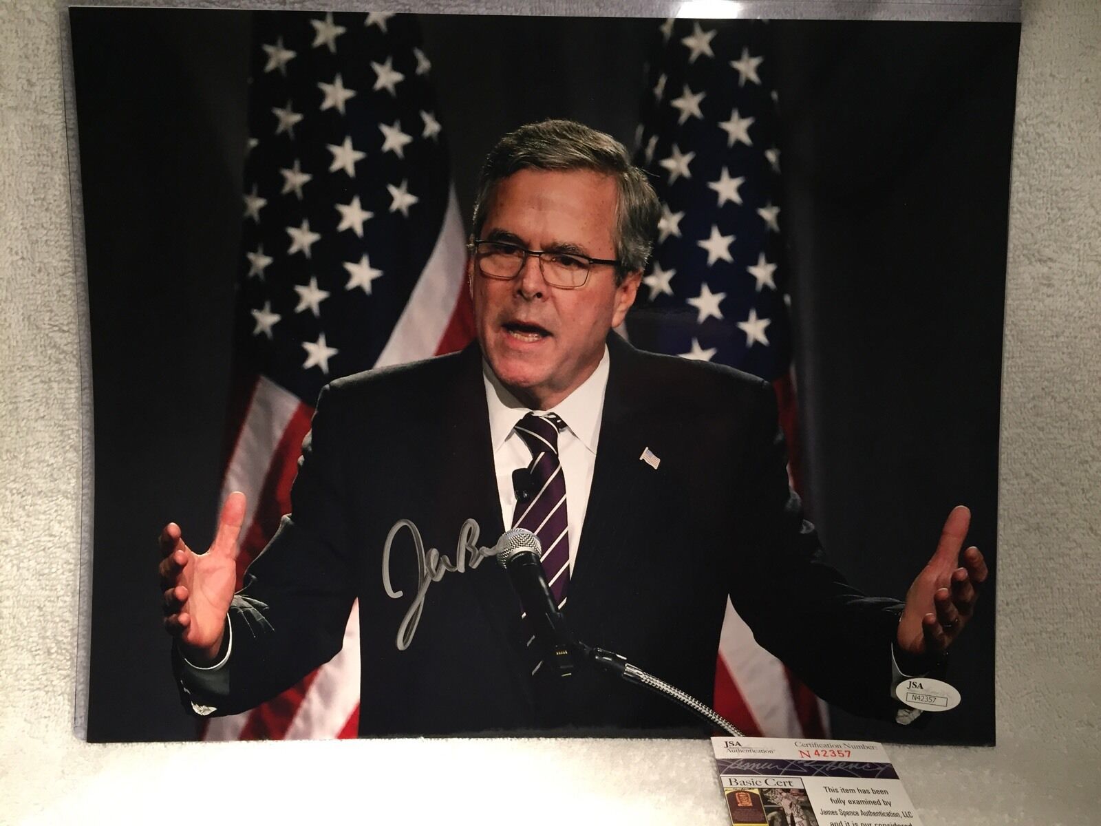 JEB BUSH Signed Autographed 11x14 Photo Poster painting Republican Presidential Candidate JSA #2