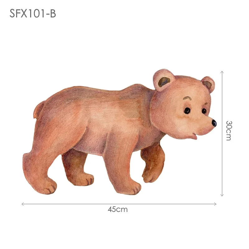 Big Green Tree Wall Sticker Forest Animals Decals Squirrel Bear Deer for Baby Room Nursery Home Decoration Cute Animal Mural PVC