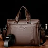 Men's Leather Business Casual Handbag Briefcase