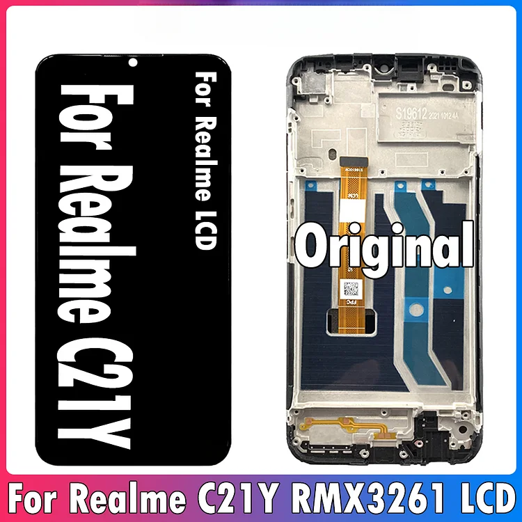 6.5" Original For Oppo Realme C21Y LCD RMX3263 RMX3261 Display Touch Screen Digitizer For Oppo C21Y LCD Frame Replacement