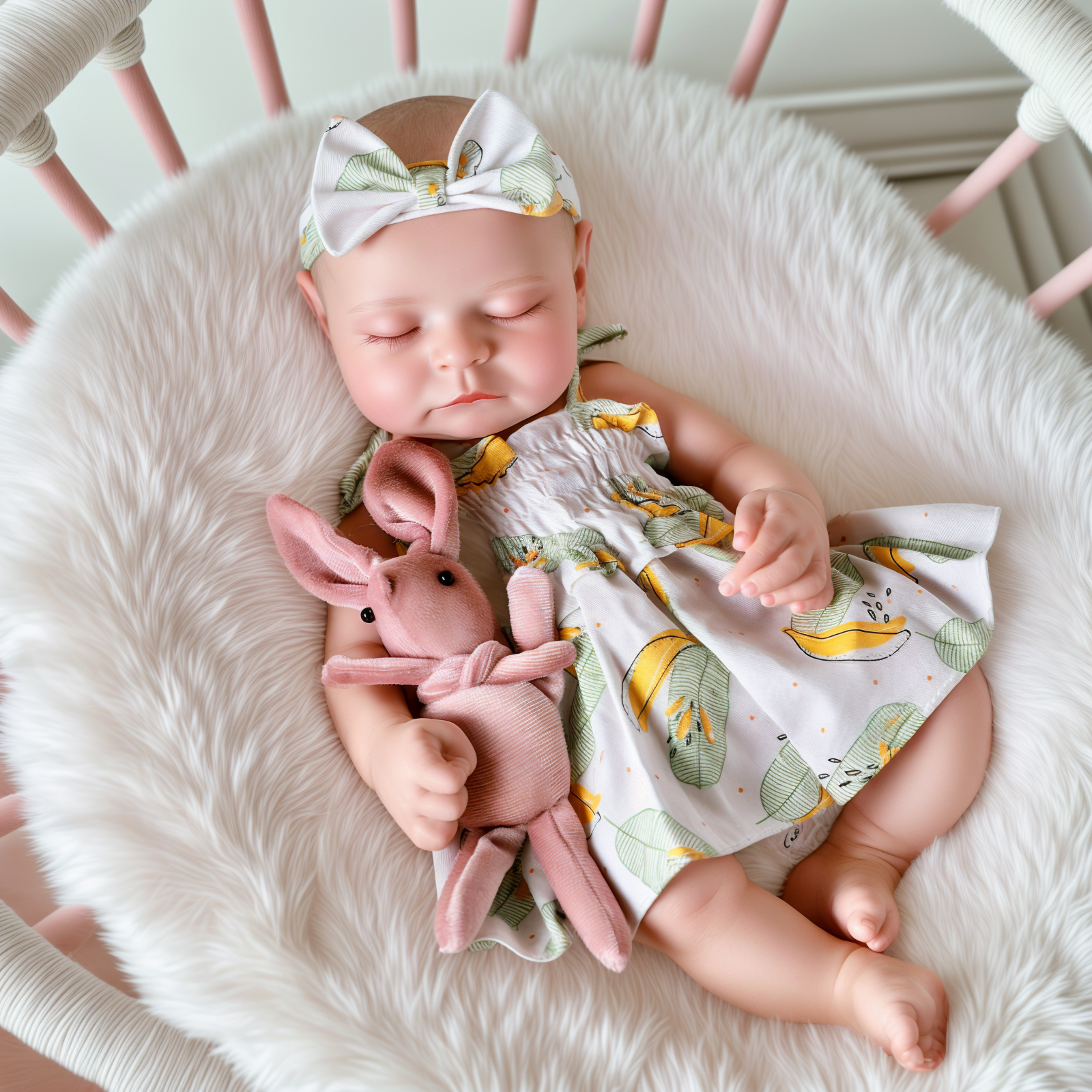 Babeside Noah 16' Realistic Silicone Sleeping Baby Little Infant Girl Best Gift for Kids Leafprint-Boy-12 Inches