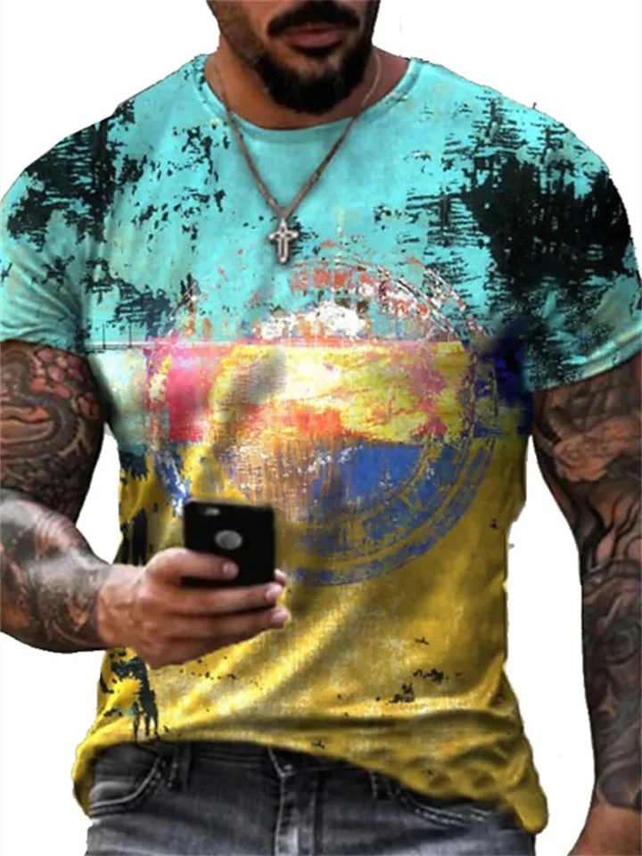 Men's T-shirt Round Neck Graffiti 3D Print S M L XL 2XL 3XL 4XL 5XL | 168DEAL