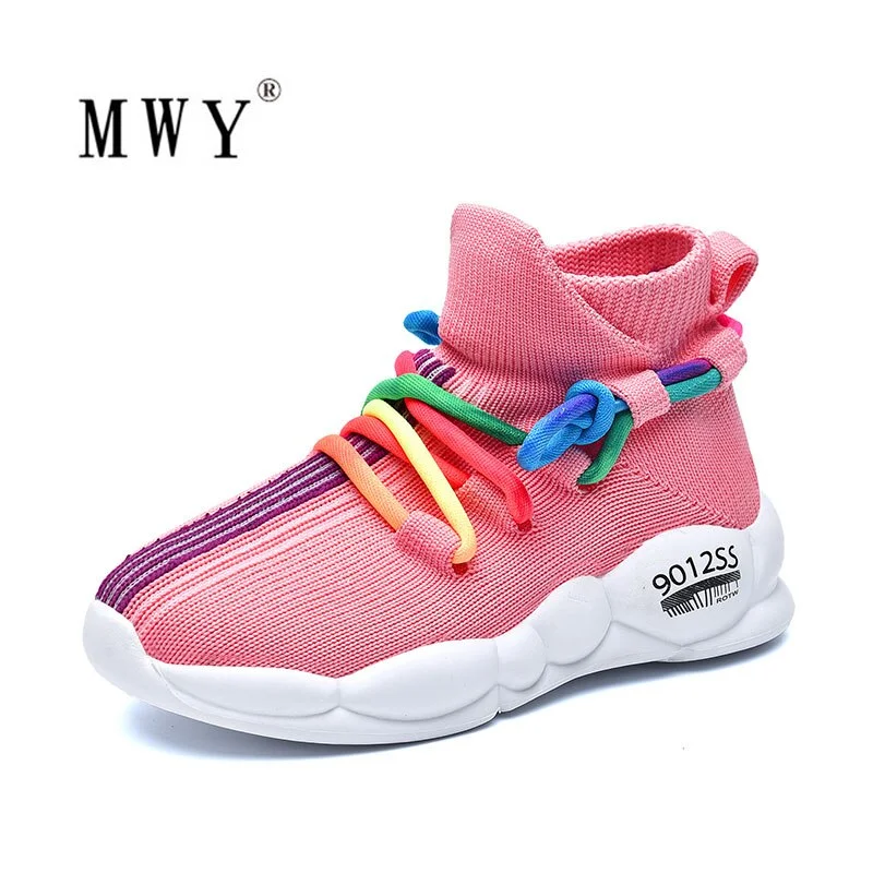 MWY Kids Shoes For Boys Breathable Soft Sock Casual Girls Shoes Flying Woven Sneakers Children Shoes Trainers Chaussure Enfant