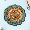 Crochet Colorful Mandala Coaster Handmade DIY Material Package with Crochet Hook