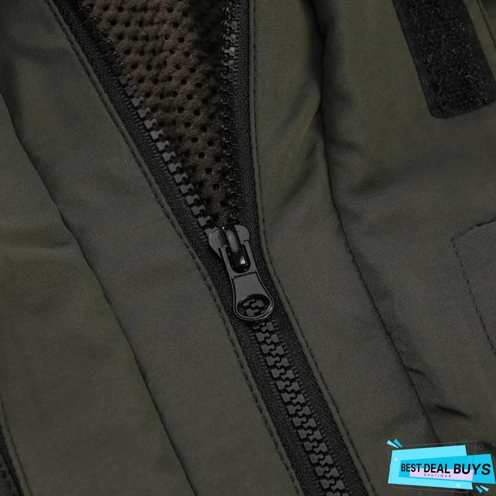 Bomber Jacket Men Multi-pocket Waterproof Military tactical Jacket Cap Windbreaker Men Coat Outdoor storm wear