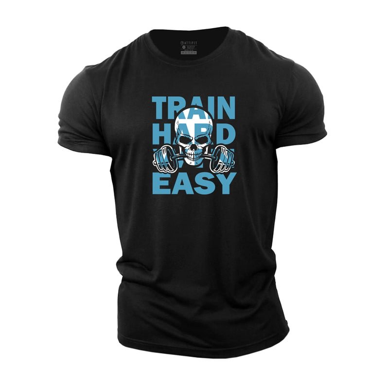 Cotton Train Hard Win Easy Graphic T-shirts tacday