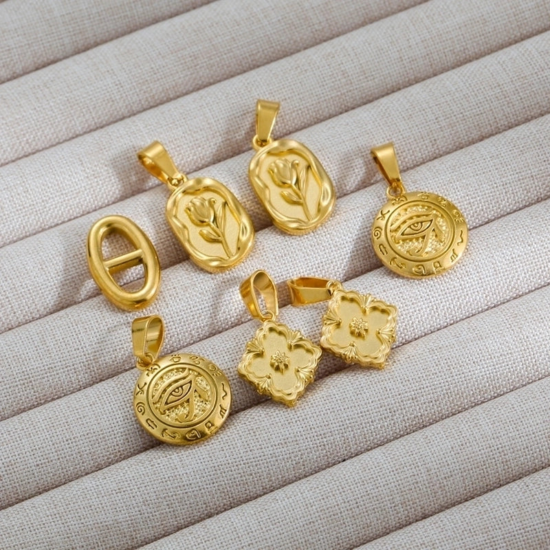 304 Stainless Steel Flower Polished Jewelry Accessories Pendant