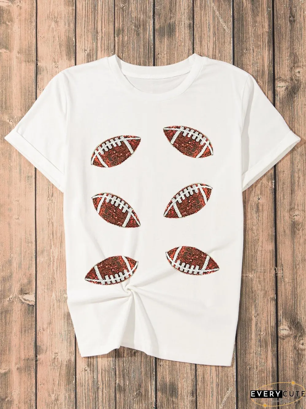 Cute Sequin Football Top