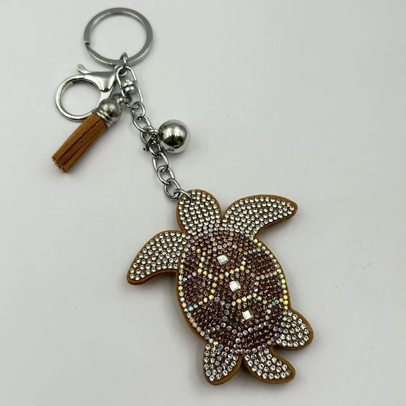6 Pieces Cute Tortoise Alloy Unisex Keychain