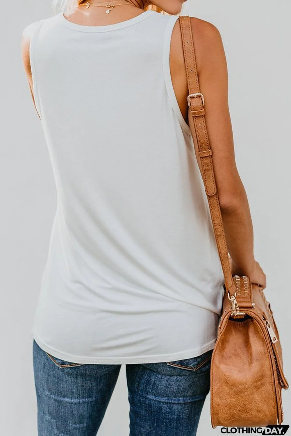 Casual Women Tank Top with Multicolor Pocket