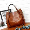 Ladies retro four-piece large-capacity Picture-mother bag, solid color handbag, one-shoulder diagonal bag