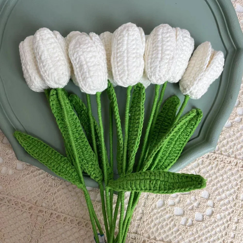 Creative hand-woven simulation bouquet tulip interior decoration