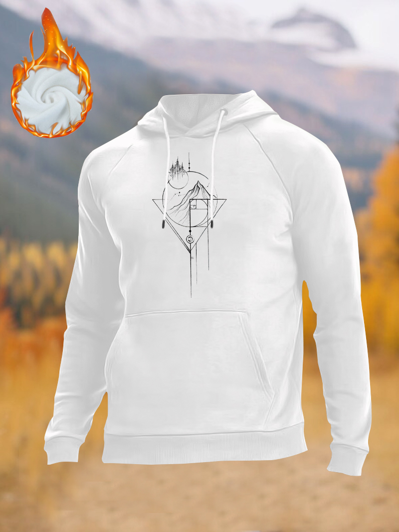 Men's Fleece-Lined White Fibonacci Hoodie