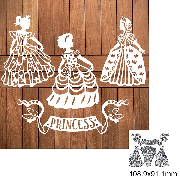 3PCS Beautiful Princess Metal Cutting Dies For DIY Scrapbook Cutting Die Paper Cards Embossed Decorative Craft Die Cut New