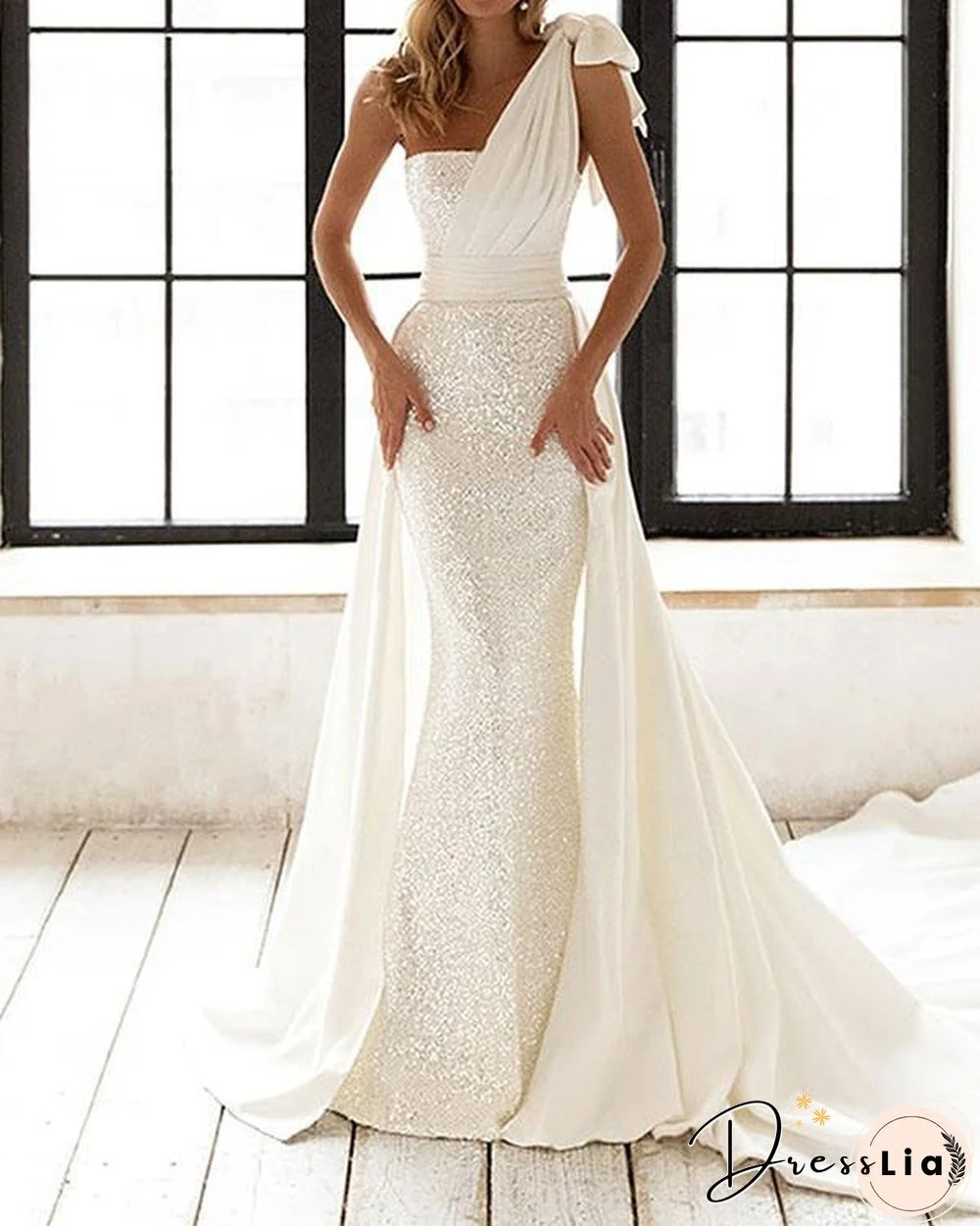 Elegant Wedding Dress Sequin Knotted Bodycon Dress